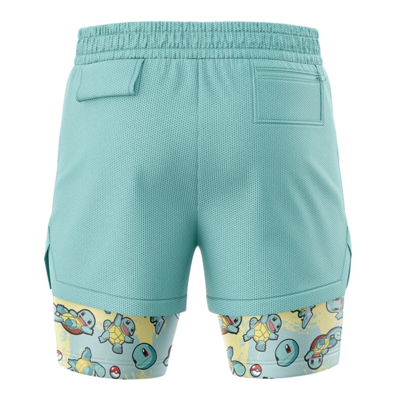 Squirtle Pattern Pokemon 2-in-1 Performance Shorts - Image 4