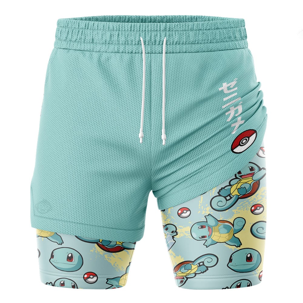 Squirtle Pattern Pokemon 2-in-1 Performance Shorts - Image 3