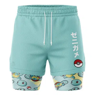 Squirtle Pattern Pokemon 2-in-1 Performance Shorts