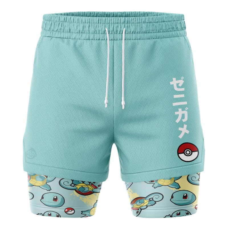 Squirtle Pattern Pokemon 2-in-1 Performance Shorts