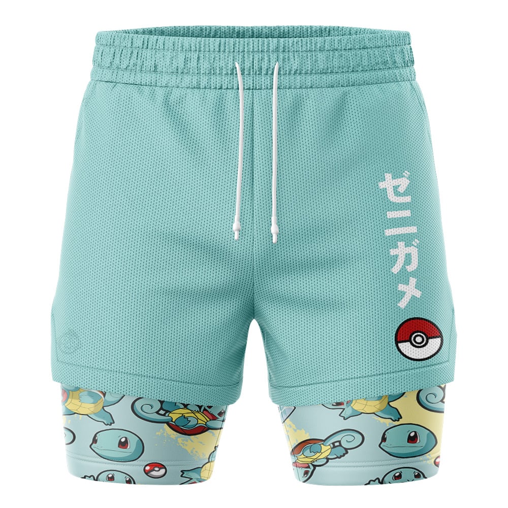 Squirtle Pattern Pokemon 2-in-1 Performance Shorts