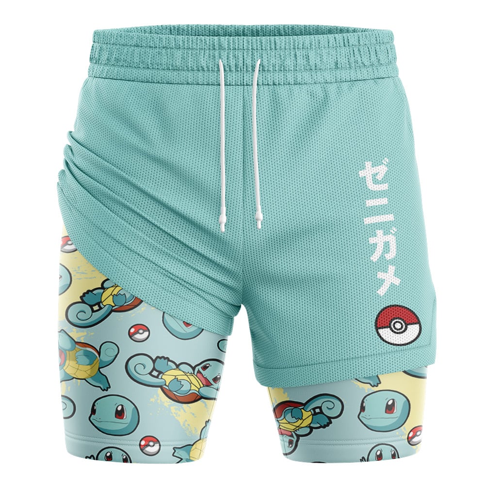 Squirtle Pattern Pokemon 2-in-1 Performance Shorts - Image 2