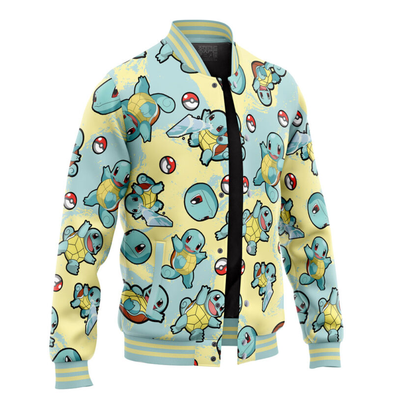 Squirtle Pattern Pokemon Varsity Jacket - Image 2