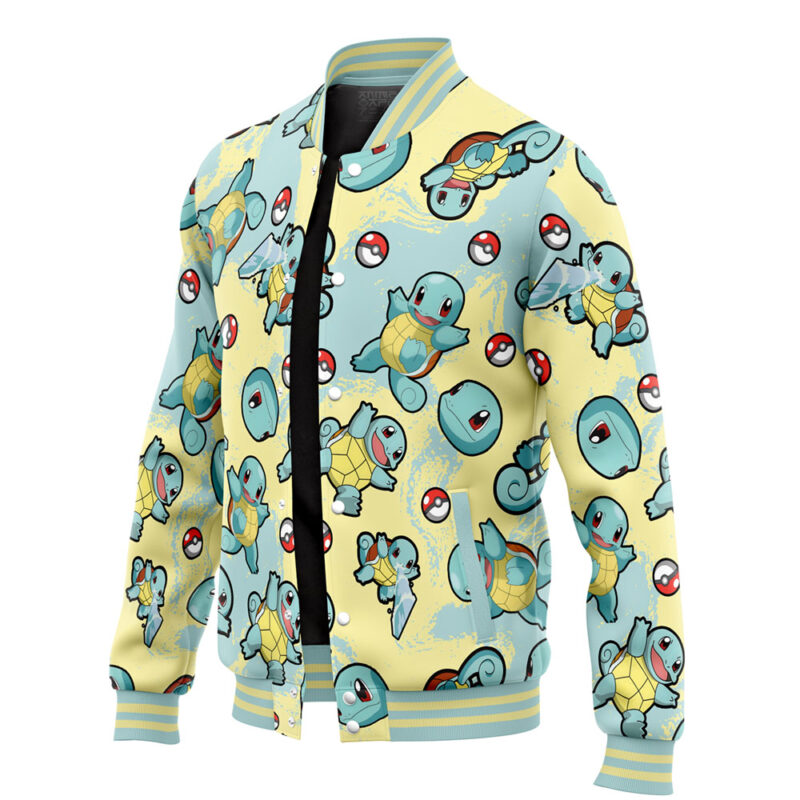 Squirtle Pattern Pokemon Varsity Jacket - Image 3