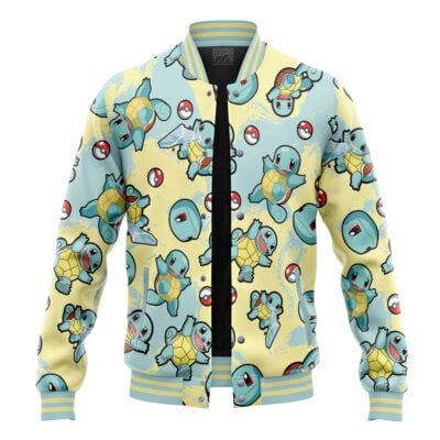 Squirtle Pattern Pokemon Varsity Jacket