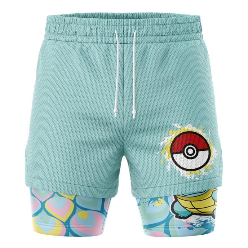 Squirtle Trippy Pokemon 2-in-1 Performance Shorts - Image 2