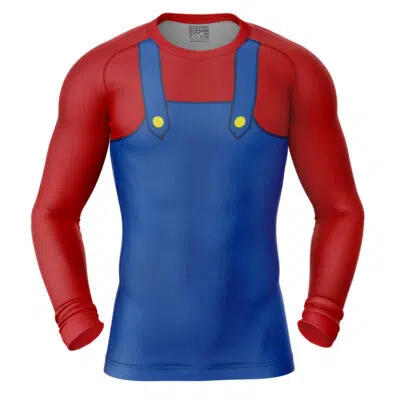 Super Mario Super Mario Bros Short Sleeve Rash Guard Compression Shirt