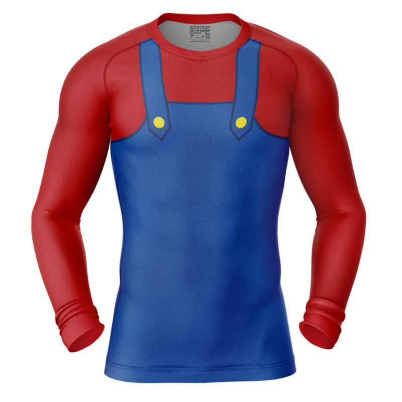 Super Mario Super Mario Bros Short Sleeve Rash Guard Compression Shirt