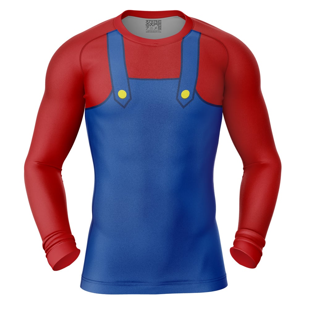 Super Mario Super Mario Bros Short Sleeve Rash Guard Compression Shirt