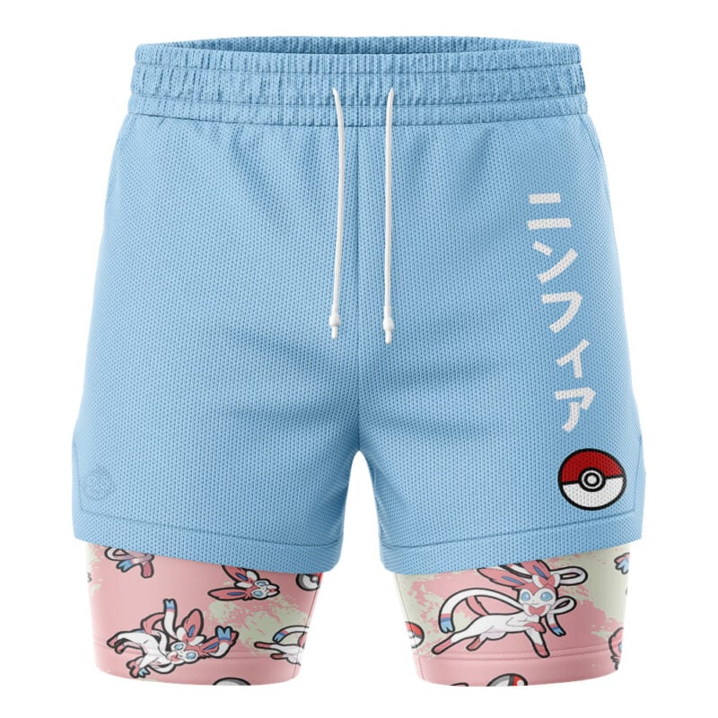 Sylveon Pattern Pokemon 2-in-1 Performance Shorts