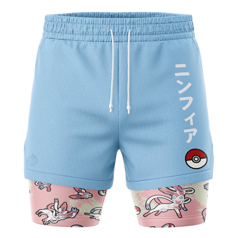 Sylveon Pattern Pokemon 2-in-1 Performance Shorts