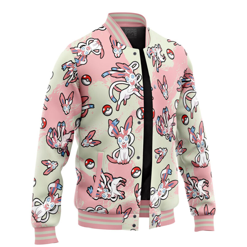 Sylveon Pattern Pokemon Varsity Jacket - Image 2