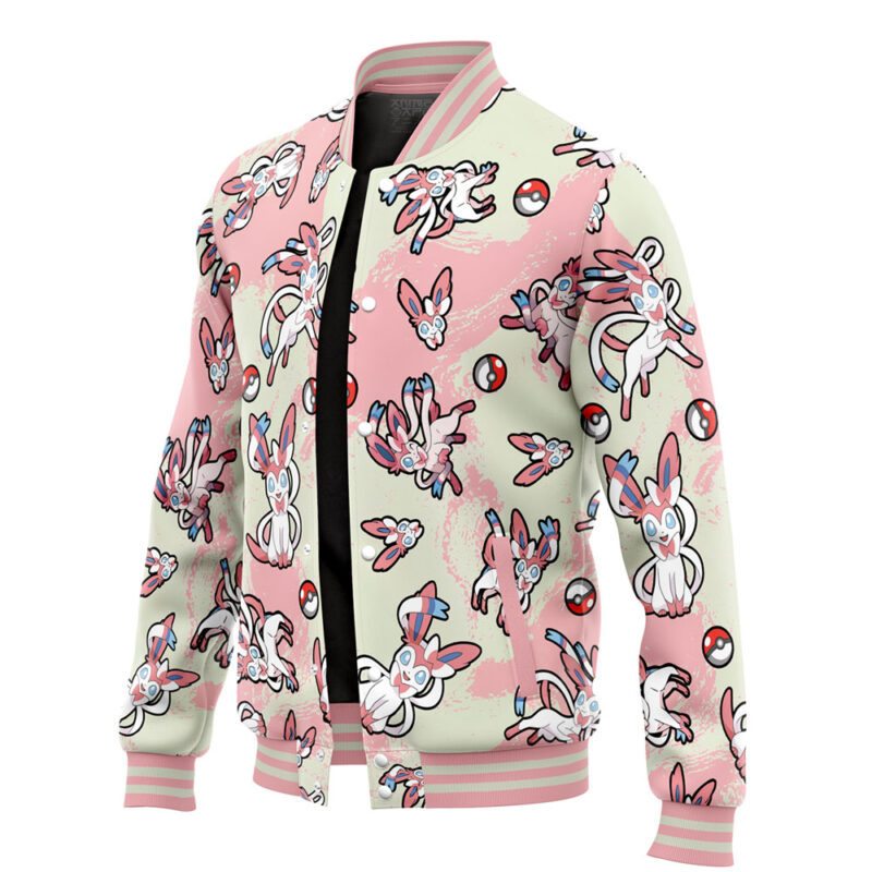 Sylveon Pattern Pokemon Varsity Jacket - Image 3