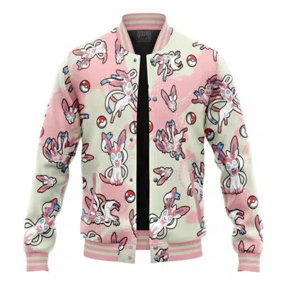Sylveon Pattern Pokemon Varsity Jacket