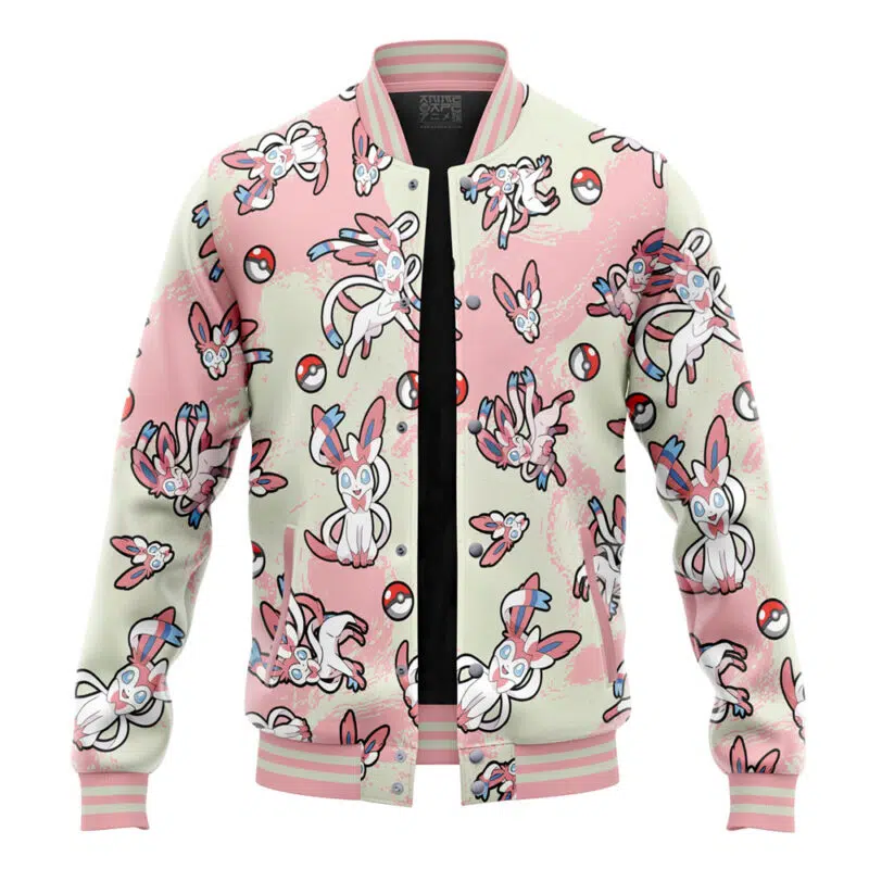 Sylveon Pattern Pokemon Varsity Jacket