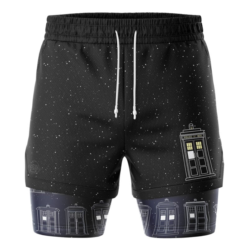Tardis Doctor Who 2-in-1 Performance Shorts