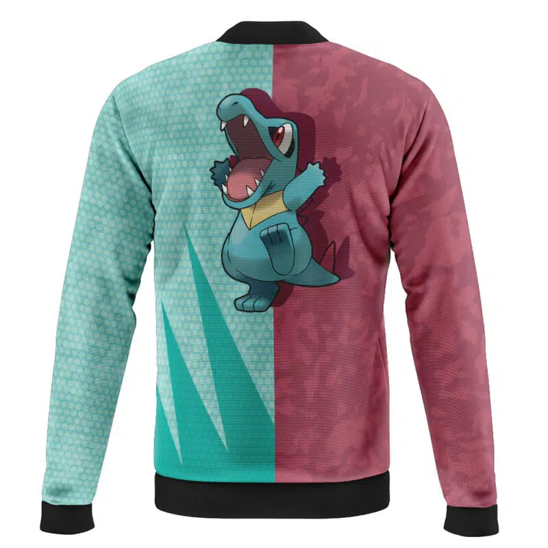 Totodile Classic Pokemon Casual Bomber Jacket - Image 2