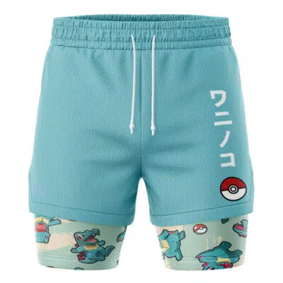 Totodile Pattern Pokemon 2-in-1 Performance Shorts