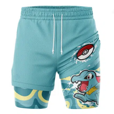 Totodile Trippy Pokemon 2-in-1 Performance Shorts