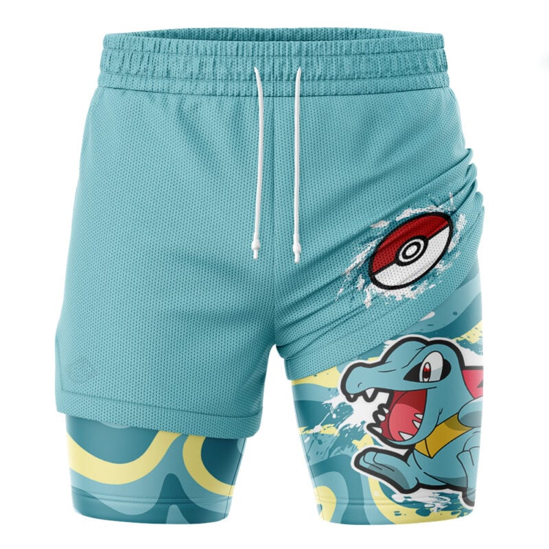 Totodile Trippy Pokemon 2-in-1 Performance Shorts