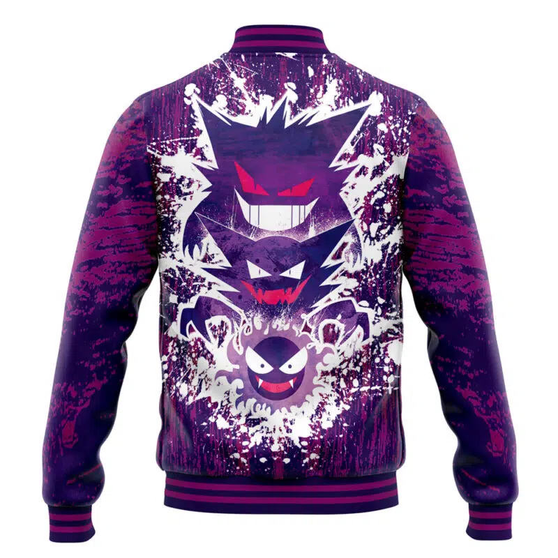Trippy Ghostly Evolution Ghastly Haunter Gengar Pokemon Varsity Jacket