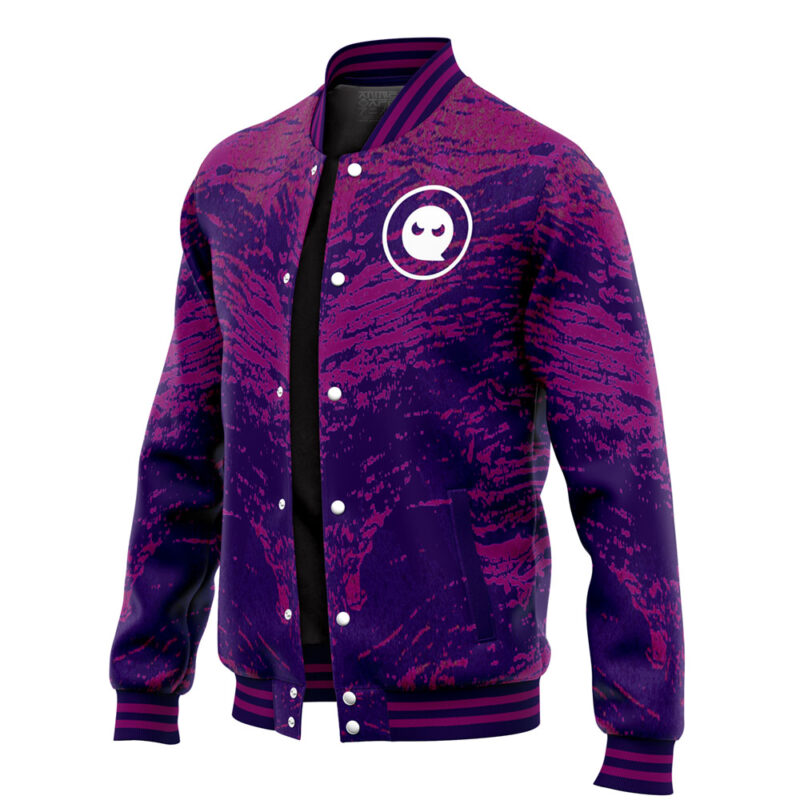 Trippy Ghostly Evolution Ghastly Haunter Gengar Pokemon Varsity Jacket - Image 3