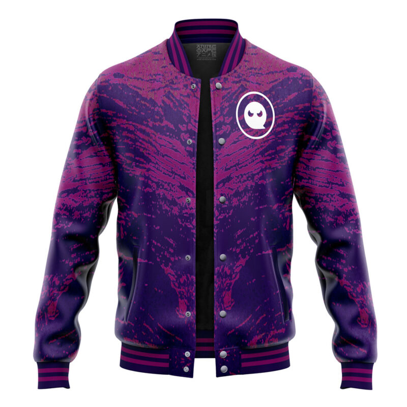 Trippy Ghostly Evolution Ghastly Haunter Gengar Pokemon Varsity Jacket - Image 4