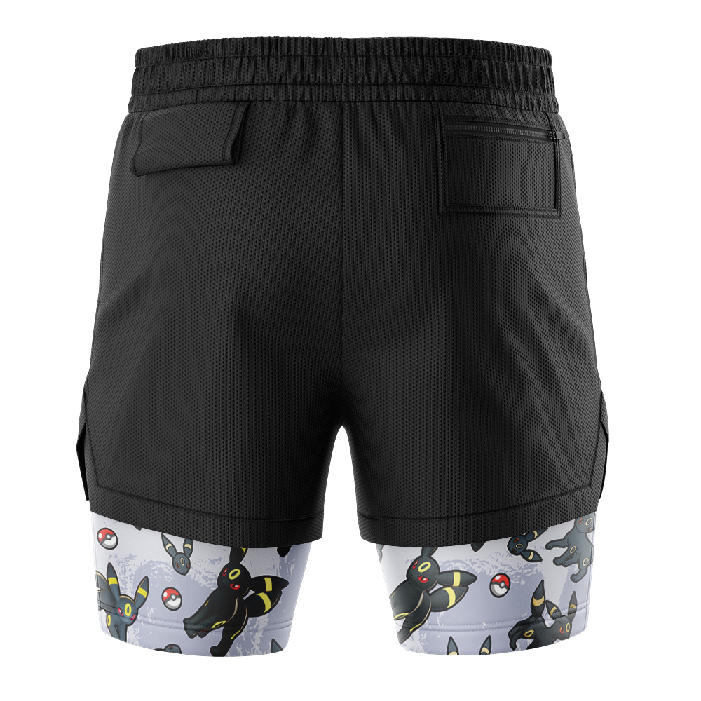 Umbreon Pattern Pokemon 2-in-1 Performance Shorts - Image 4