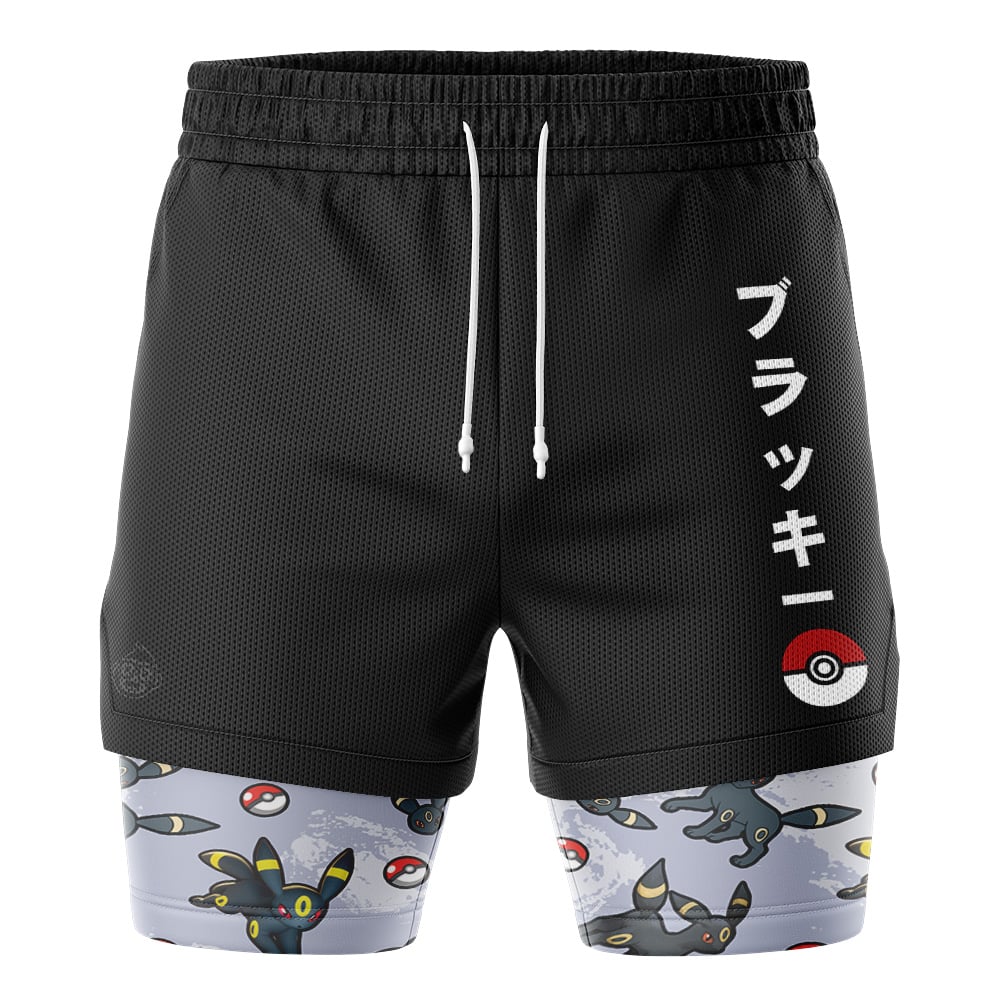 Umbreon Pattern Pokemon 2-in-1 Performance Shorts
