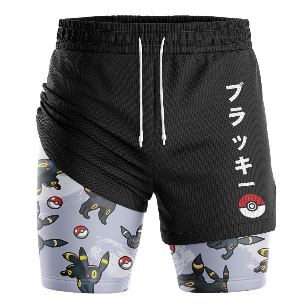 Umbreon Pattern Pokemon 2-in-1 Performance Shorts - Image 2