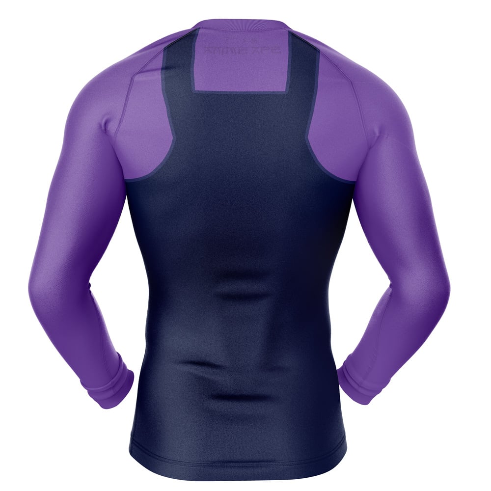 Waluigi Mario Super Mario Bros Short Sleeve Rash Guard Compression Shirt
