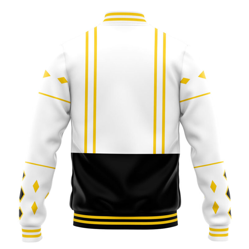 White Ranger Ninjetti Power Rangers Varsity Jacket - Image 4