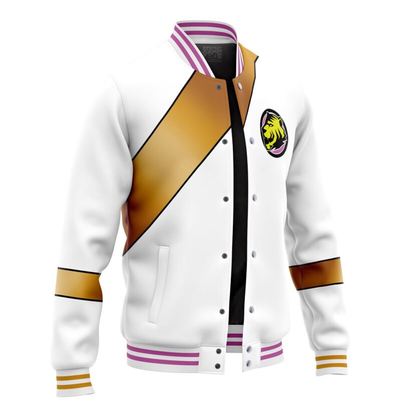 White Ranger Wild Force Power Rangers Varsity Jacket - Image 2
