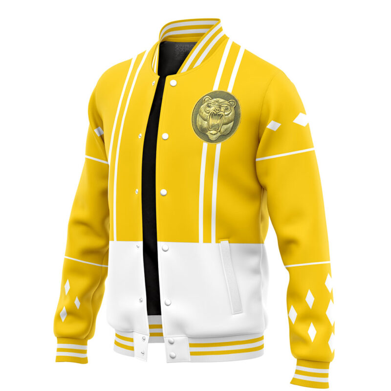 Yellow Ranger Ninjetti Power Rangers Varsity Jacket - Image 3