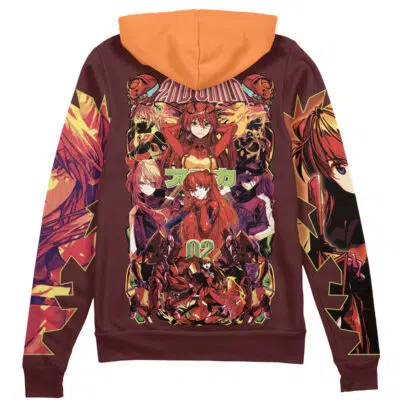 Asuka Langley Sohryu V2 Neon Genesis Evangelion Streetwear Zip Hoodie Jacket