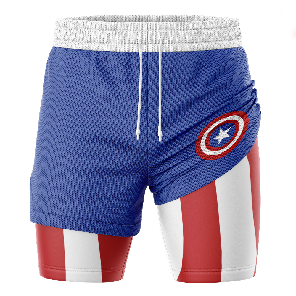 Captain America Classic Marvel 2-in-1 Performance Shorts - Image 3