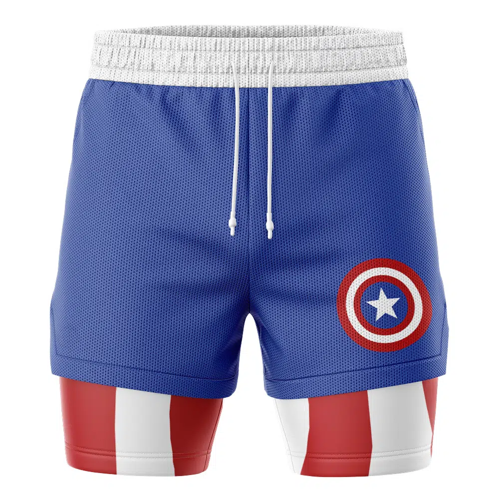 Captain America Classic Marvel 2-in-1 Performance Shorts