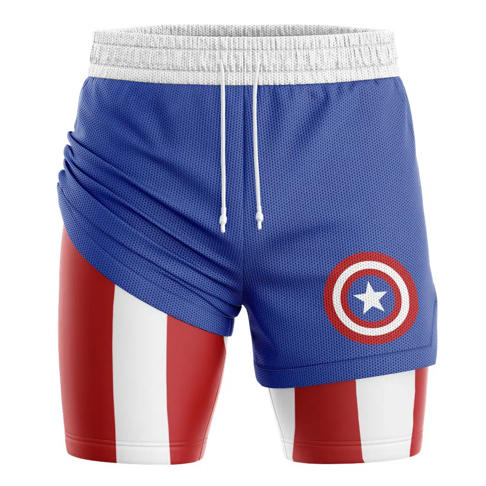 Captain America Classic Marvel 2-in-1 Performance Shorts - Image 2