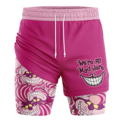Cheshire Cat We're All Mad Here Alice In Wonderland 2-in-1 Performance Shorts