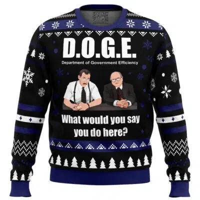 D.O.G.E. Department of Government Efficiency Ugly Christmas Sweater