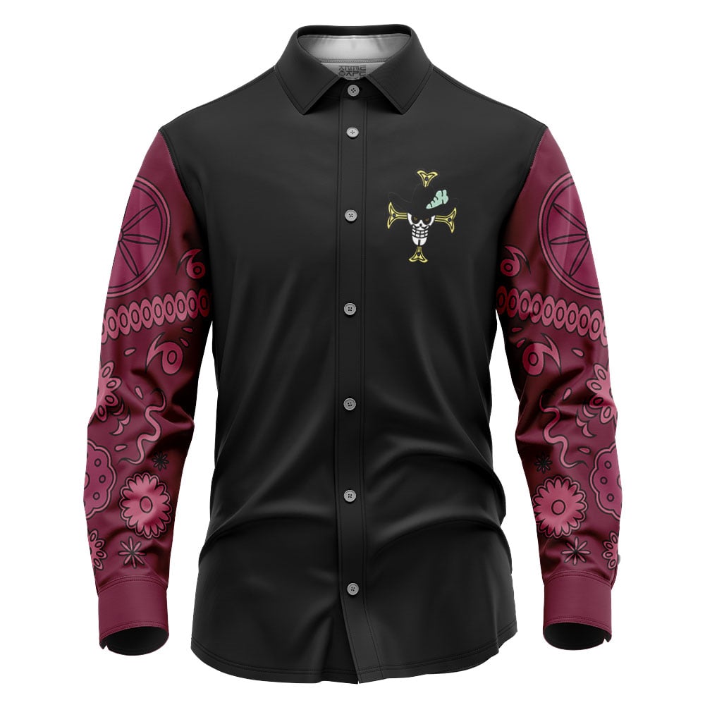 Dracule Mihawk One Piece Long Sleeve Button Up Shirt | Anime Ape
