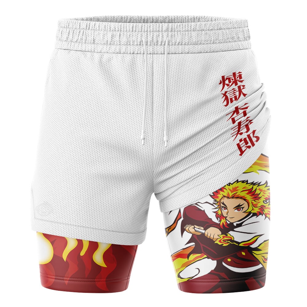 Kyojuro Rengoku Fire Demon Slayer 2-in-1 Performance Shorts