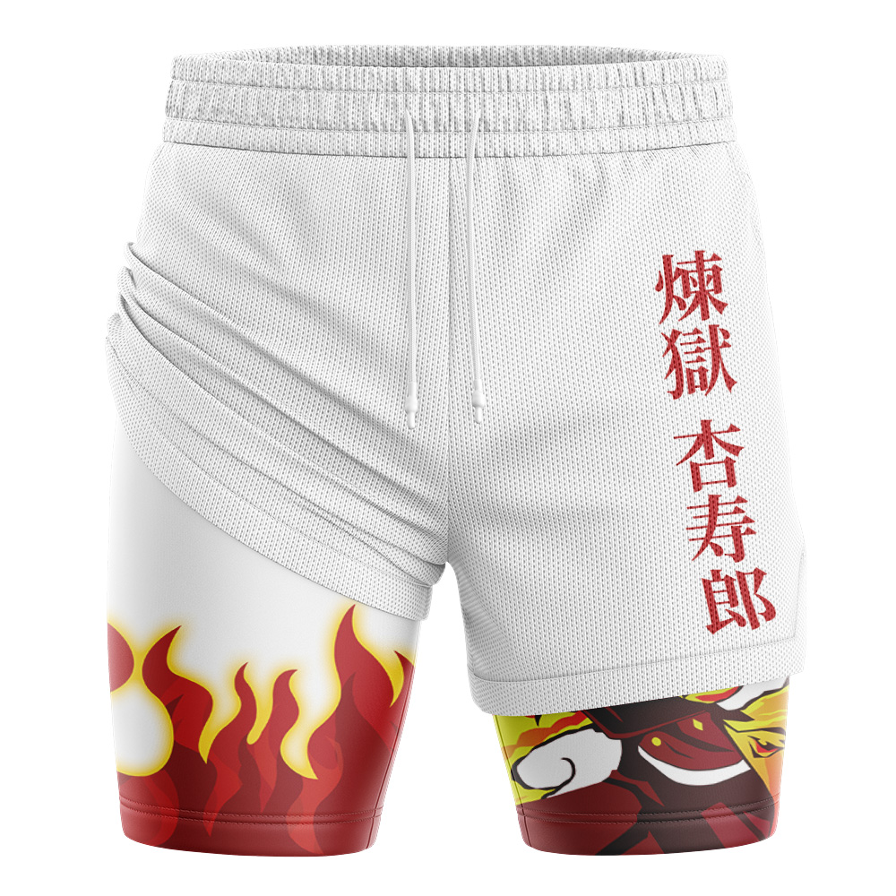 Kyojuro Rengoku Fire Demon Slayer 2-in-1 Performance Shorts - Image 3