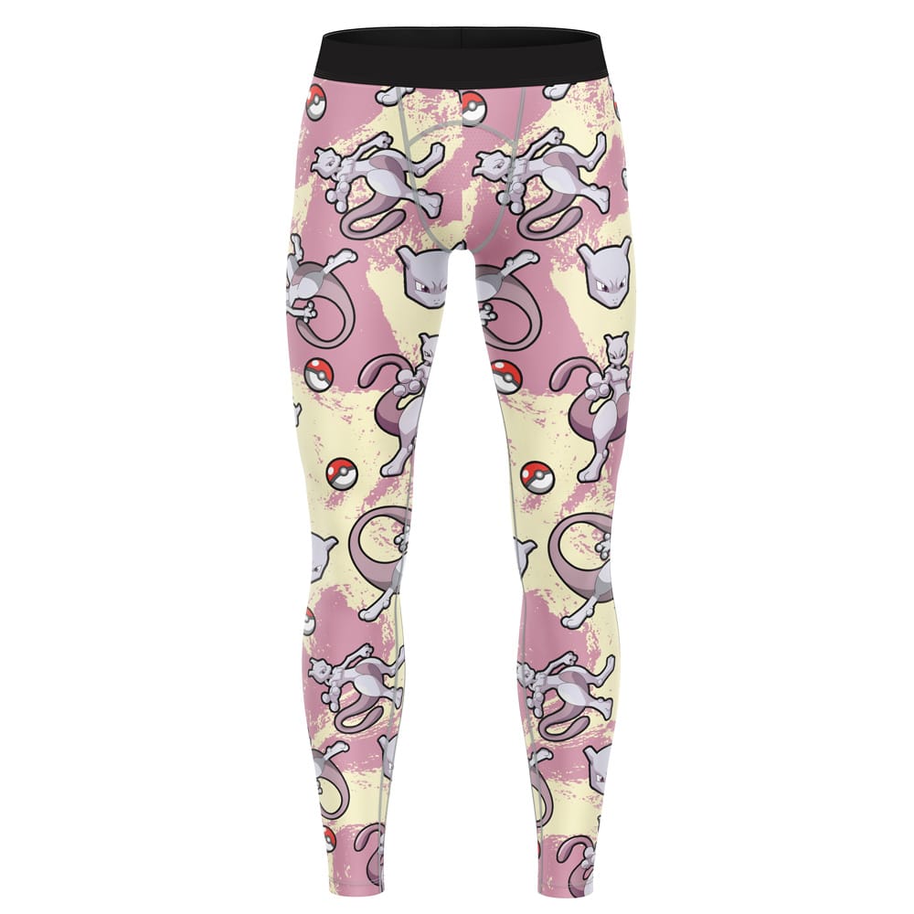 Mewtwo Pattern Pokemon Compression Pants Spats