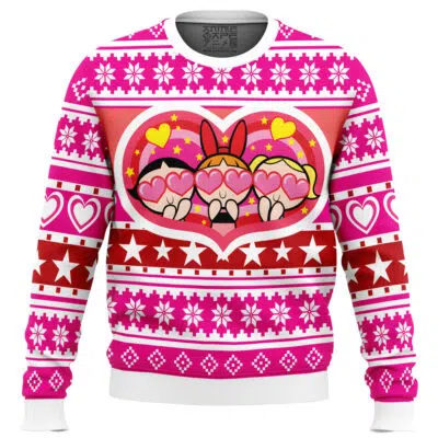 Powerpuff Girls Heart Ugly Christmas Sweater