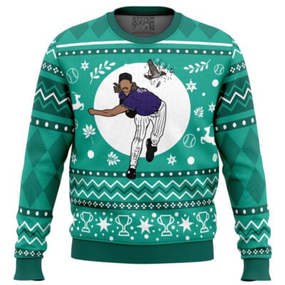 Randy Johnson Hits The Bird Ugly Christmas Sweater