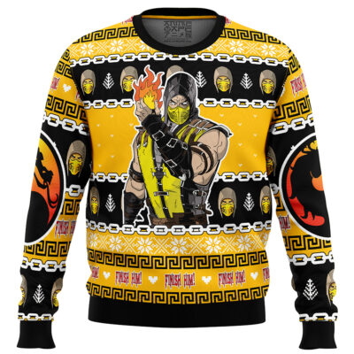 Scorpion Mortal Combat Ugly Christmas Sweater
