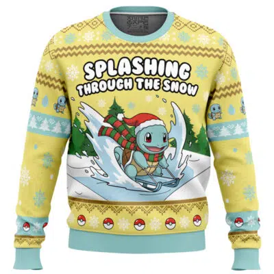 Squirtle Splashing Pokemon Ugly Christmas Sweater