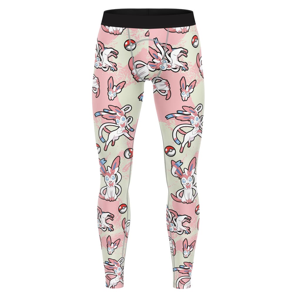 Sylveon Pattern Pokemon Compression Pants Spats