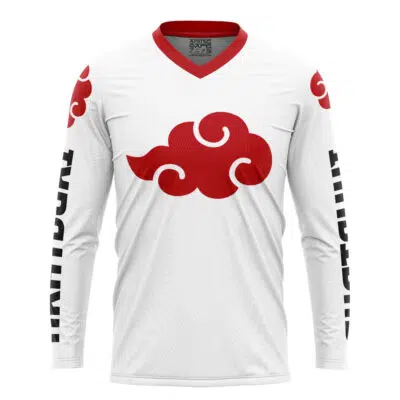 White Akatsuki Pattern Shippuden Hockey Jersey